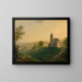 L'ancienne église de Sievering avec vue sur Vienne - Anonyme — gerahmtes Bild an der Wand