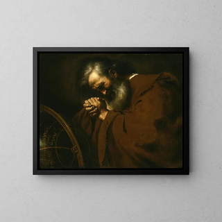 Héraclite, der weinende Philosoph - Anonym — gerahmtes Bild an der Wand