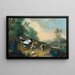 Landschaft mit Geflügel - Anonym — gerahmtes Bild an der Wand