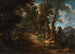 Landschaft mit einer Straße durch einen Wald - Anonym — Ansicht des Kunstwerks
