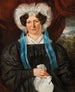 Portrait einer Dame mit einer Spitzenmütze im Hintergrund, Schloss Artstetten - Anonym — Ansicht des Kunstwerks