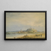 Flusslandschaft mit Stadtburg auf Hügel und fleißigen Bauern - Anonym — gerahmtes Bild an der Wand