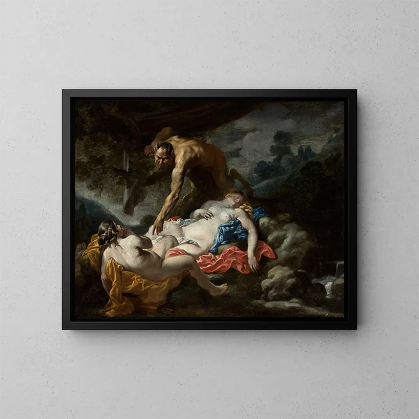 Satyre und Nymphen - Anonym — gerahmtes Bild an der Wand