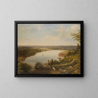 Die Tal der Hudson-Fluss bei Hudson, New York - Anonym — gerahmtes Bild an der Wand