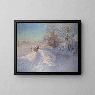 Ein Wintermorgen nach einem Schneefall in Dalarna - Anshelm Schultzberg — gerahmtes Bild an der Wand