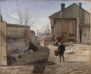 Zerstörung des alten Waisenhauses in Stockholm - Anshelm Schultzberg — Ansicht des Kunstwerks