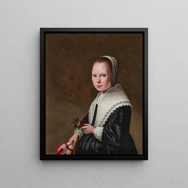 Portrait einer Mädchen - Anthonie Palamedesz — gerahmtes Bild an der Wand