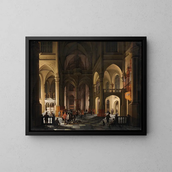 Ein Kircheninneres - Anthonie de Lorme — gerahmtes Bild an der Wand