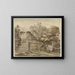 "Ferme et un meule de foin entre des arbres" von Anthonie van Borssom — gerahmtes Bild an der Wand