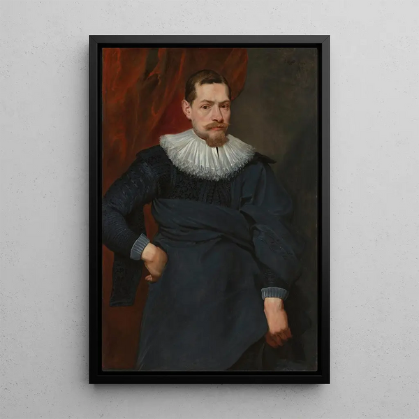 Portrait eines Mannes - Antoine van Dyck — gerahmtes Bild an der Wand