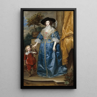 Anthony van Dyck - Queen Henrietta Maria with Sir Jeffrey Hudson.webp