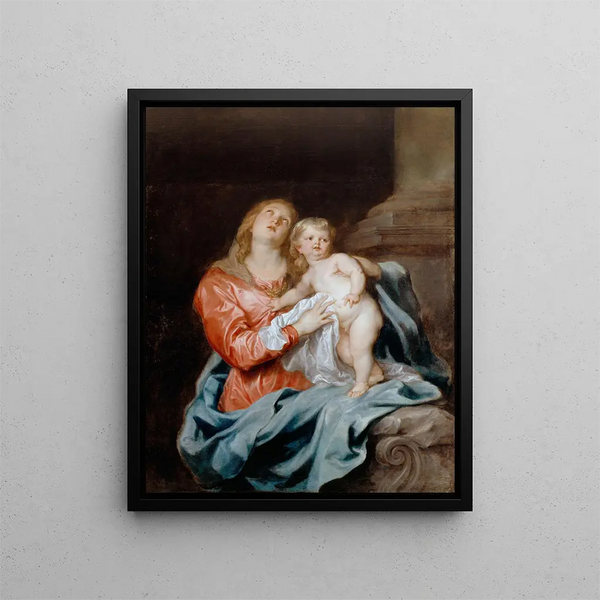 Die Jungfrau mit Kind - Antoine van Dyck — gerahmtes Bild an der Wand