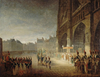Bénédiction der Fahnen auf dem Vorplatz von Notre-Dame - Antoine-Jean Gros — Ansicht des Kunstwerks