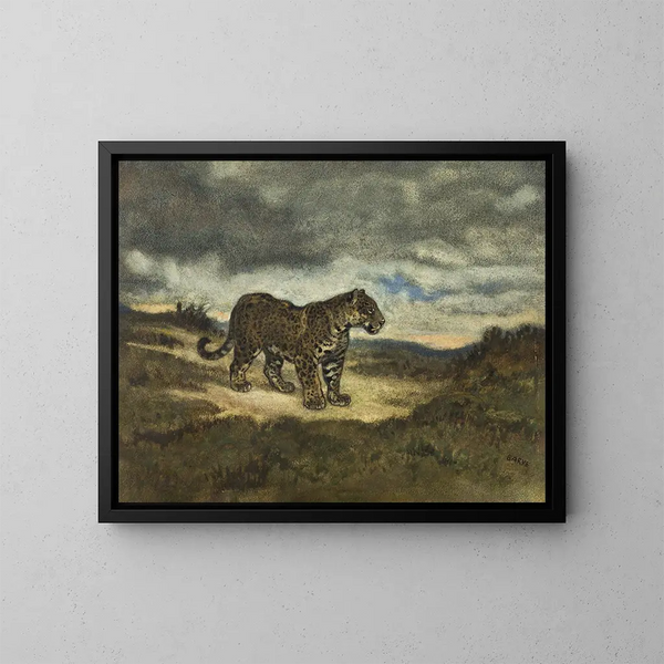 Jaguar im Stehen - Antoine-Louis Barye — gerahmtes Bild an der Wand