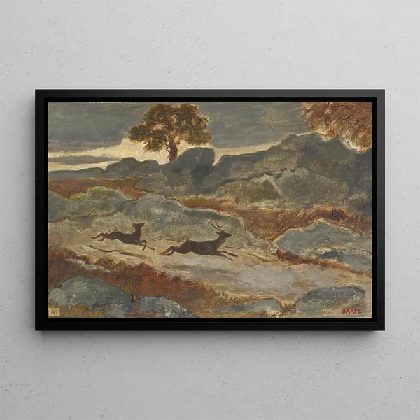 AntoineLouis Barye - Stag and Doe in Flight.webp