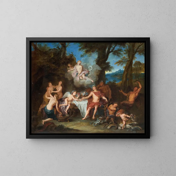 L'Alliance de Bacchus et de Cupidon - Antoine Coypel — gerahmtes Bild an der Wand