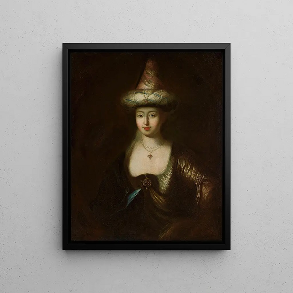 Portrait eines Mannes in orientalischer Kleidung - Antoine Pesne — gerahmtes Bild an der Wand
