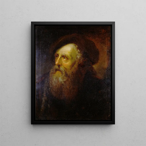Portrait eines alten Juden - Antoine Pesne — gerahmtes Bild an der Wand