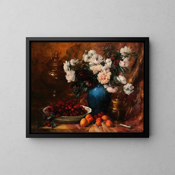 Vase de fleurs et de fruits - Antoine Vollon — gerahmtes Bild an der Wand