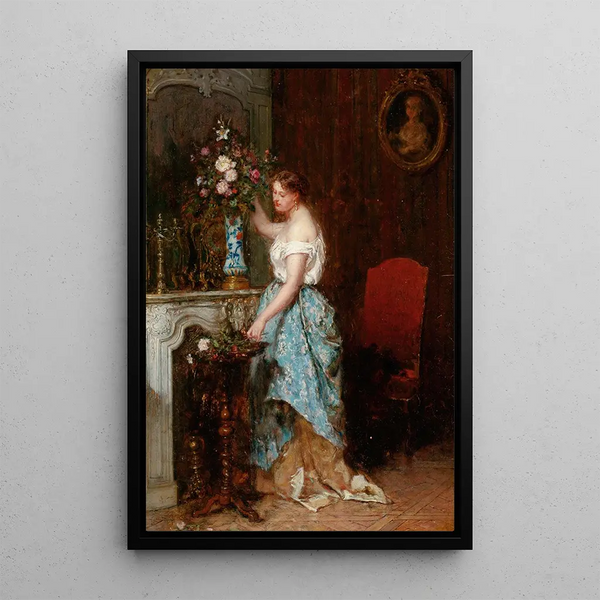 Anordnung des Blumenstraußes - Antoine-Émile Plassan — gerahmtes Bild an der Wand