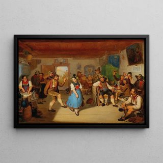 Anton Alois Kirchebner - A Tyrolean Tavern In The Background Andreas Hofer Seated At A Table.webp