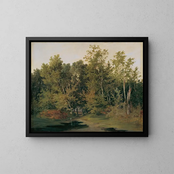 Landschaftsbild im Wald in Niederösterreich - Anton Altmann der Jüngere — gerahmtes Bild an der Wand