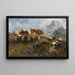 Ziegen und Schafe in den Hochalpen - Anton Braith — gerahmtes Bild an der Wand