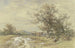 Landschaft mit großem Baum und Holzkarre - Anton Burger — Ansicht des Kunstwerks
