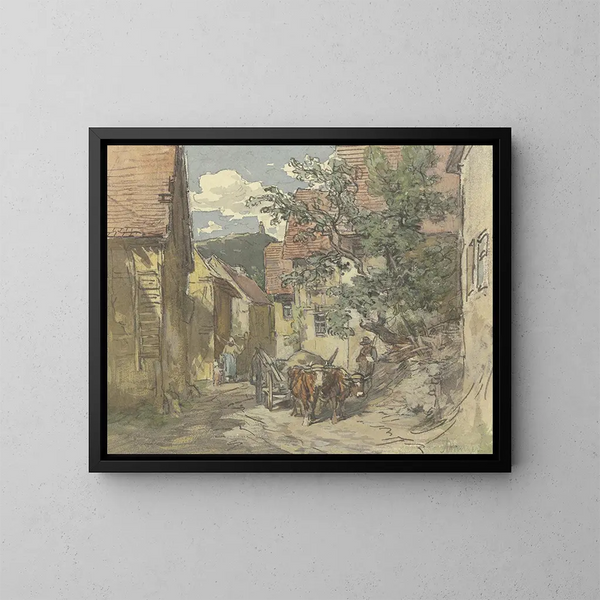 Straße in Kronberg 2 - Anton Burger — gerahmtes Bild an der Wand