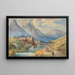 Dorf am Bergbach - Anton Doll — gerahmtes Bild an der Wand