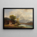 Landschaftsgemälde von Oberbayern mit Waschküche am Seeufer - Anton Doll — gerahmtes Bild an der Wand