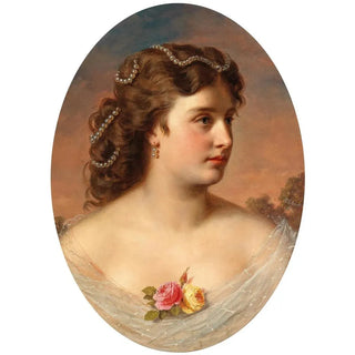 Anton Ebert - Bildnis einer Dame mit Rosen am Dekollet.webp