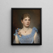 Portrait einer Dame in blauem Kleid - Anton Ebert — gerahmtes Bild an der Wand