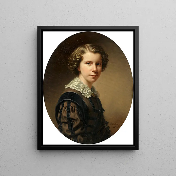 Portrait eines Mädchens - Anton Einsle — gerahmtes Bild an der Wand
