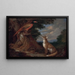 Fuchs und Fasan in der Landschaft - Anton Enzinger — gerahmtes Bild an der Wand