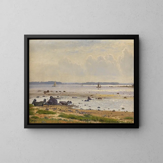 Küstenlinie der Ostsee am Roskilde-Fjord, Seeland - Anton Erik Christian Thorenfeld — gerahmtes Bild an der Wand