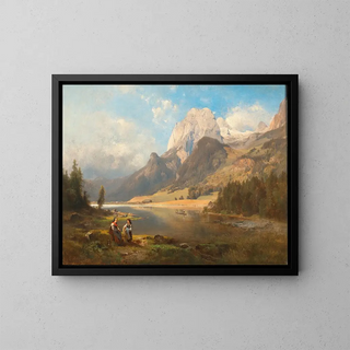 Partie du Hintersee avec le Mühlsturzhorn, Bavière - Anton Hansch — gerahmtes Bild an der Wand