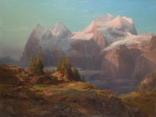 Wengeralp Gemälde im Berner Oberland, Eiger, Mönch und Jungfrau - Anton Hansch — Ansicht des Kunstwerks