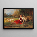 Junge Frau mit Gans ruhend - Anton Heinrich Dieffenbach — gerahmtes Bild an der Wand