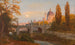 Blick auf die Wienfluss in Richtung Elisabethbrücke und die Kirche St. Charles - Anton Hlaváček — Ansicht des Kunstwerks