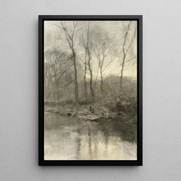 Reproduktion des Gemäldes Lisière de forêt au bord de l'eau - Anton Mauve