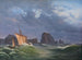 Ein Fischer aus den Shetlandinseln in einem Sturm im Norden der Orkney-Inseln - Anton Melbye — Ansicht des Kunstwerks
