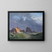 Ein Fischer aus den Shetlandinseln in einem Sturm im Norden der Orkney-Inseln - Anton Melbye — gerahmtes Bild an der Wand