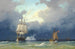 Schiffe auf dem Meer mit herannahendem Sturm - Anton Melbye — Ansicht des Kunstwerks