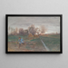 Landschaft mit brennendem Bauernhof - Anton Nowak — gerahmtes Bild an der Wand