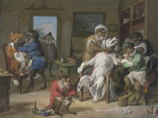 Barbier, Affe rasierte Hunde - Anton Radl — Ansicht des Kunstwerks