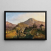 Szene in Salzburg, Blick auf Gaisberg, Nockstein und Kapuzinerberg - Anton Reiffenstuhl — gerahmtes Bild an der Wand