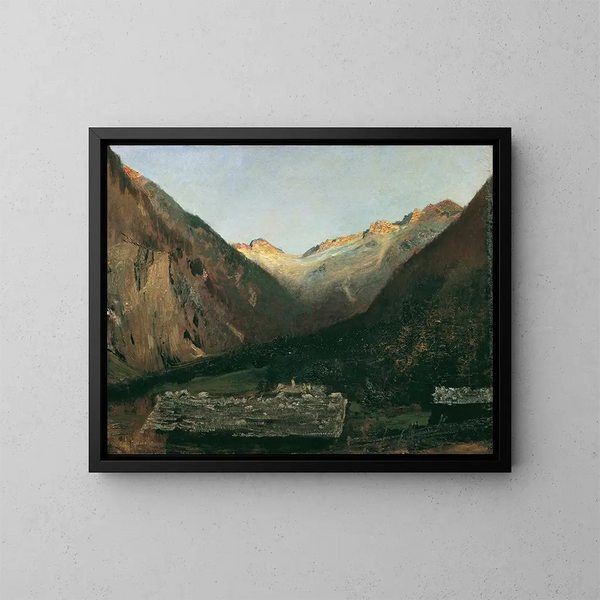 Abendstimmung bei Prossau in der Nähe von Gastein - Anton Romako — gerahmtes Bild an der Wand