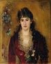 Dame in rotem Kleid - Anton Romako — Ansicht des Kunstwerks