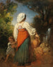 Frau Italienerin mit Kind an der Fontäne - Anton Romako — Ansicht des Kunstwerks